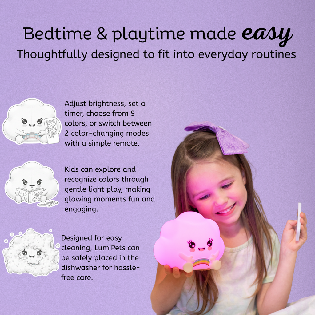 LumiPets® Kawaii Cloud - Children's Nursery Touch Night Light