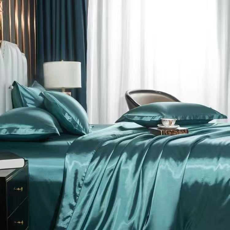 High-end Silk Four-piece Bedding Set Sheets And Duvet Cover