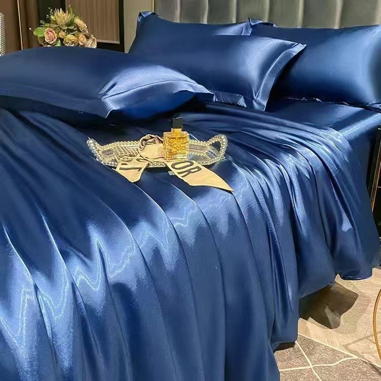 High-end Silk Four-piece Bedding Set Sheets And Duvet Cover