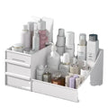 White Drawer Makeup Organizer Box, Plastic Cosmetic Storage for Vanity, Desk, Dorm, Skincare & Dressing Table