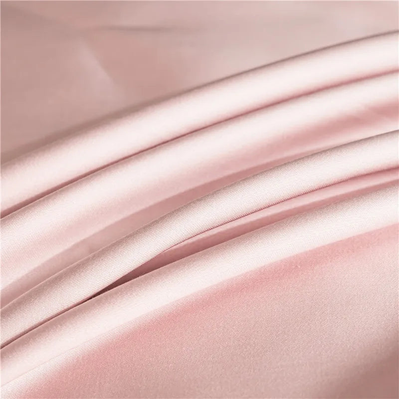 Solid Color Flat Sheet Natural Mulberry Silk Bed Sheet King Queen Size Luxury Super Soft Comfortable Bedsheet
