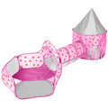 3 In 1 Child Crawl Tunnel Tent Kids Play Tent Ball Pit Set Foldable Children Play House Pop-up Kids Tent w/Storage Bag For Indoor Outdoor Travel Use