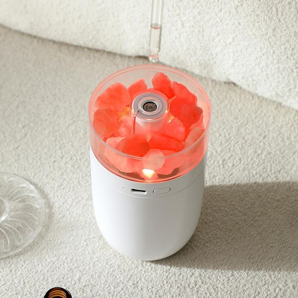 LED light Crystal Salt Stone Humidifier Essential Oil Diffuser
