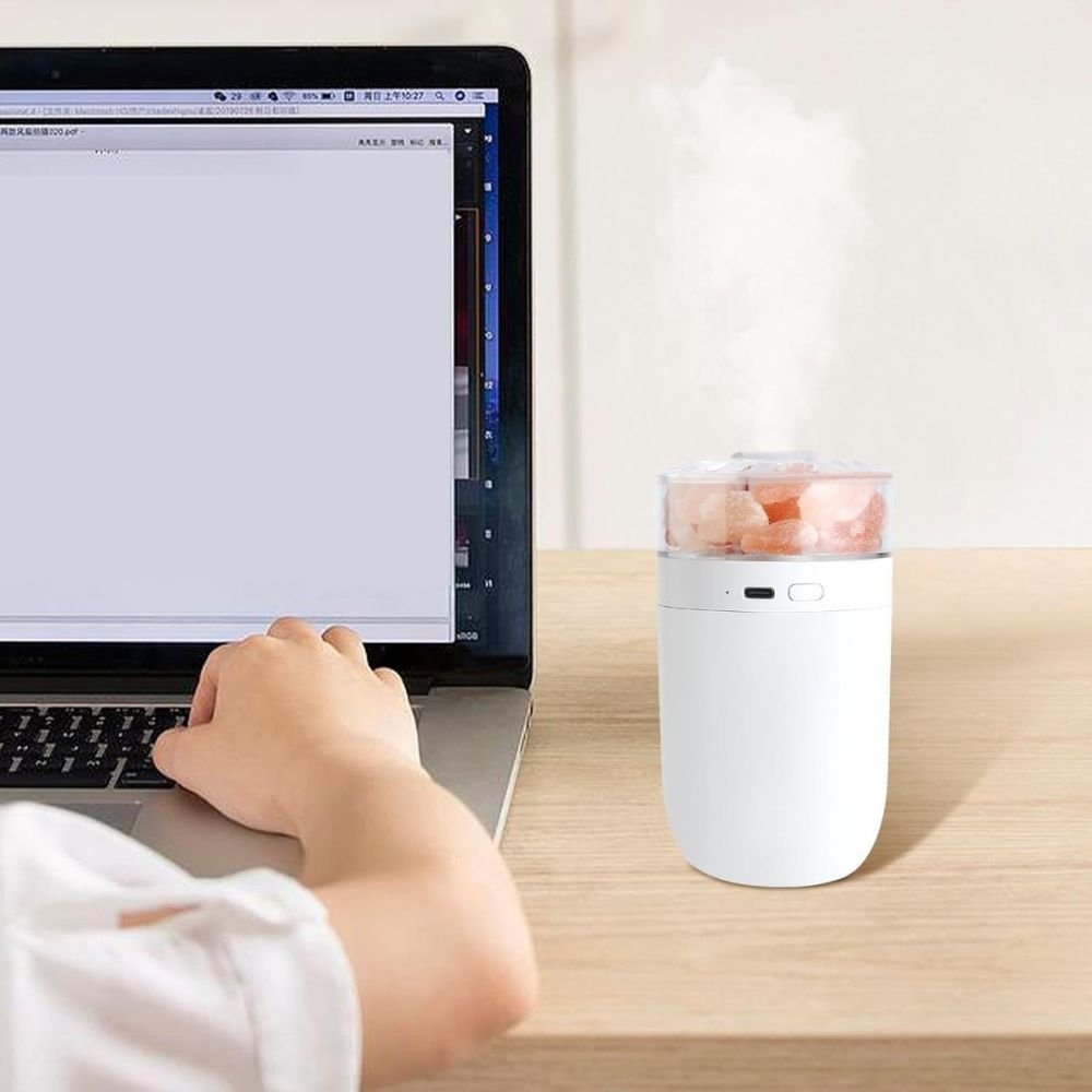 LED light Crystal Salt Stone Humidifier Essential Oil Diffuser