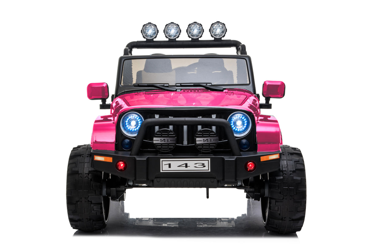 2 Seater 24 Volt 4x4 Electric Ride On Jeep Style Rubber Tires Fully Loaded Truck ATV UTV For Kids W/Magic Cars® Wireless Parental Control